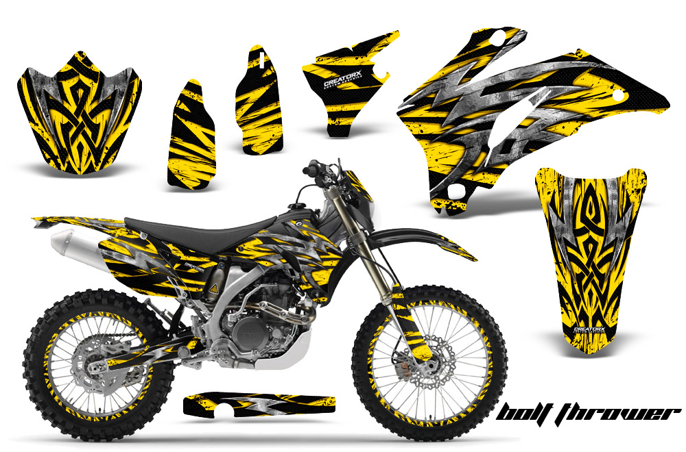 Yamaha WR 250-450 07-10 Graphics Kit Bolt Thrower Yellow NP Rims BB